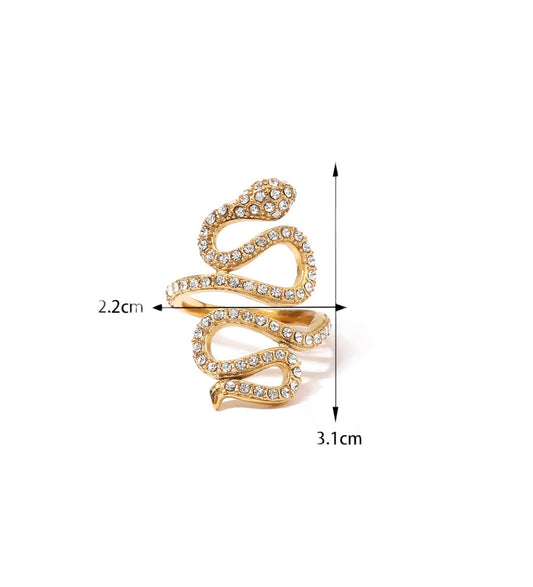 Snake zirconia ring