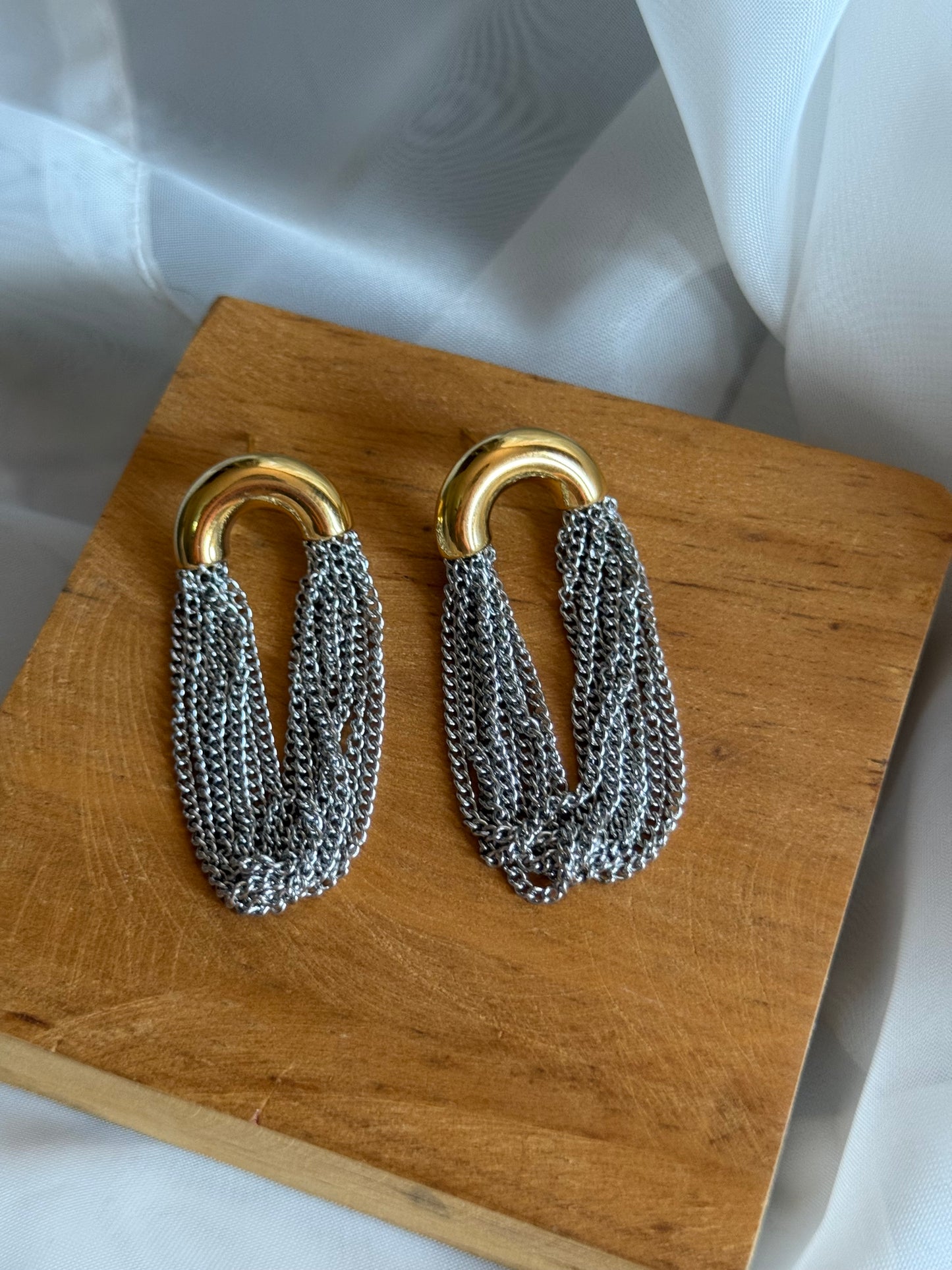 Paulina earrings 2 tone