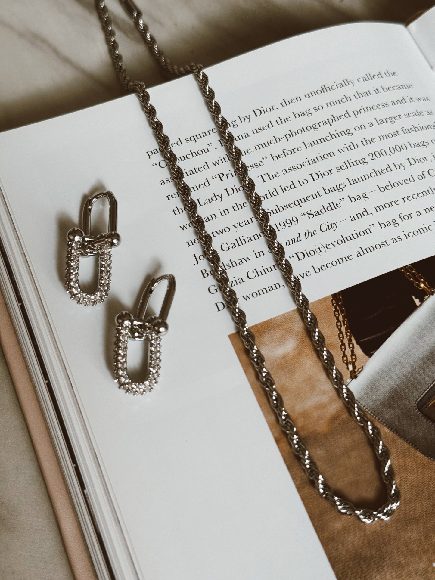 Silver rope necklace