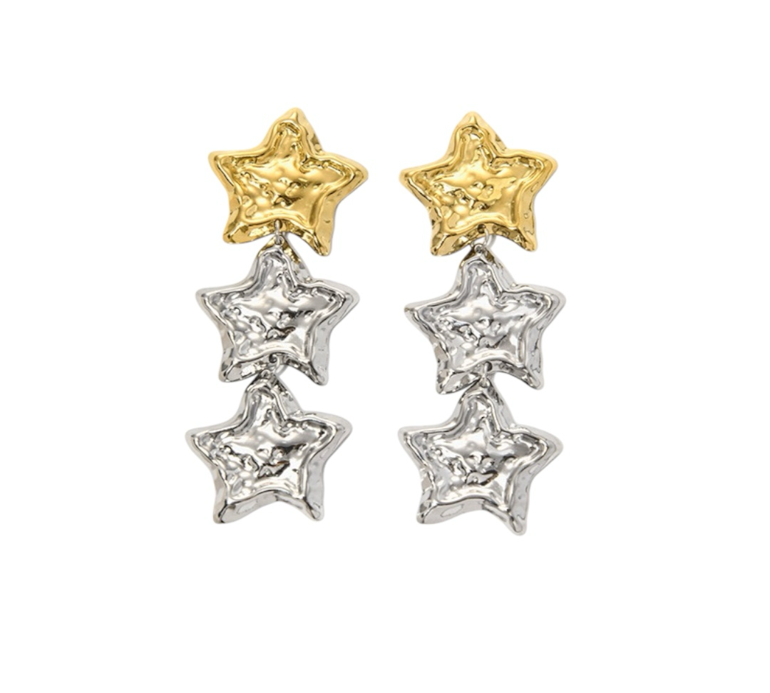 3 star earrings