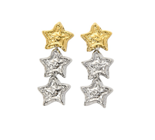 3 star earrings