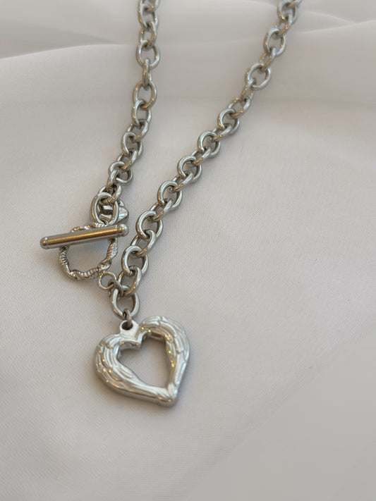 Silver Retro Heart necklace