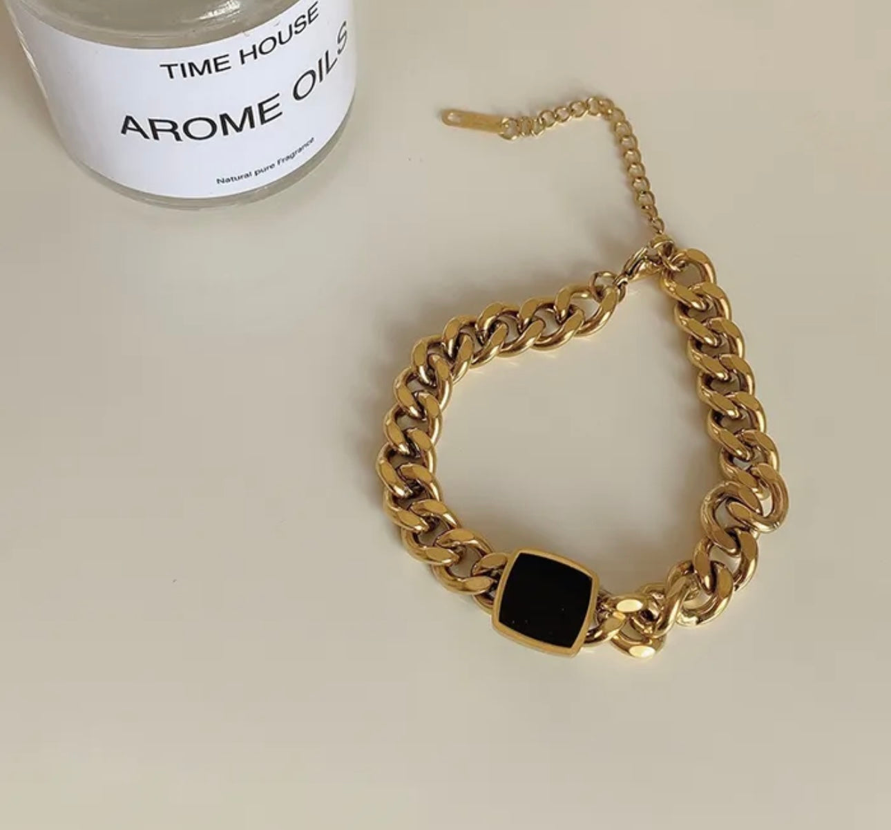 Black square chunky bracelet