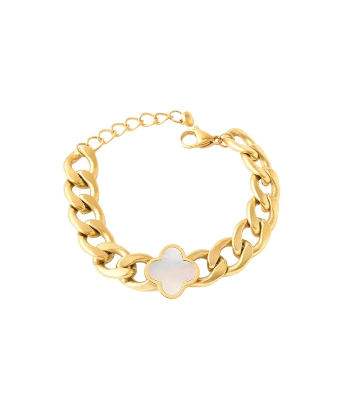 White chunky clover bracelet