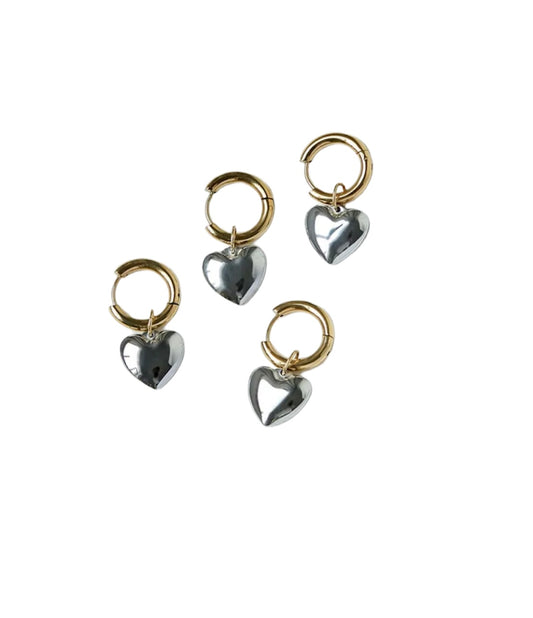 Silver heart earrings