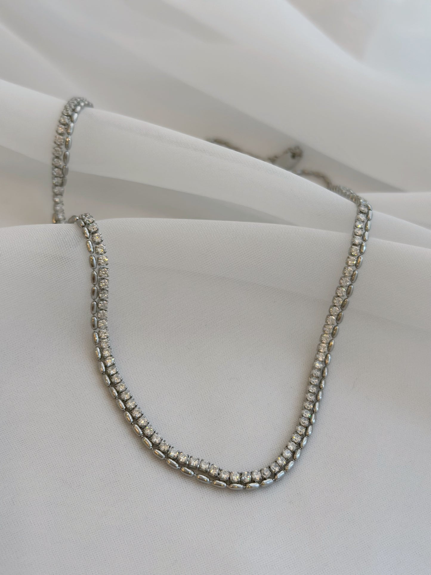 Silver double chain