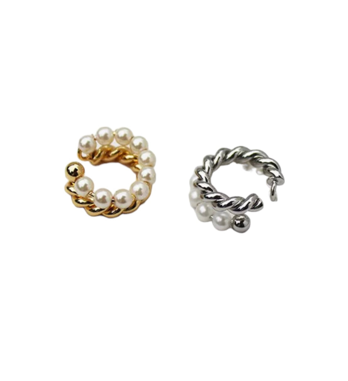 Hoop + gold/silver chain earcuff