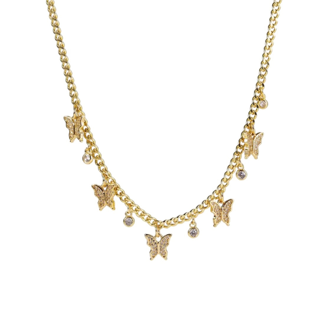 Butterfly zirconia necklace